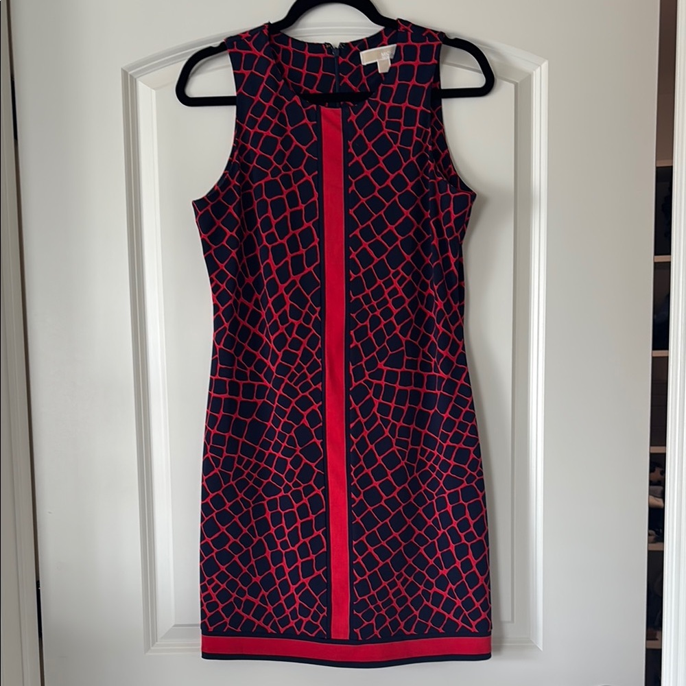 Stylish Red and Blue Sleeveless Dress